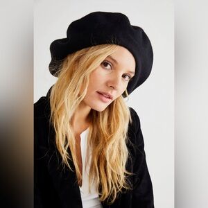 Free People Black Beret (Margo slouchy)